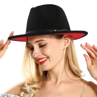 Vibrant Inside Red Fedora Hat